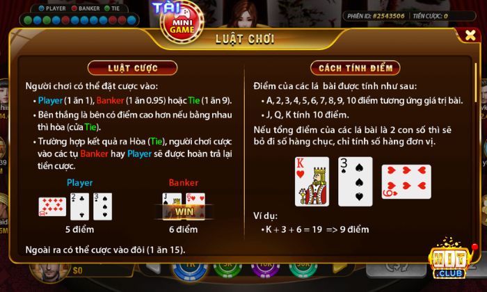 Quy tắc và luật chơi Baccarat Hit club dễ hiểu, dễ nhớ